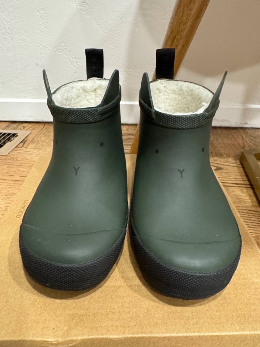 Liewood Rubber Rain Booties with Fleece Lining Hunter Green Sz US 10/EUR 27